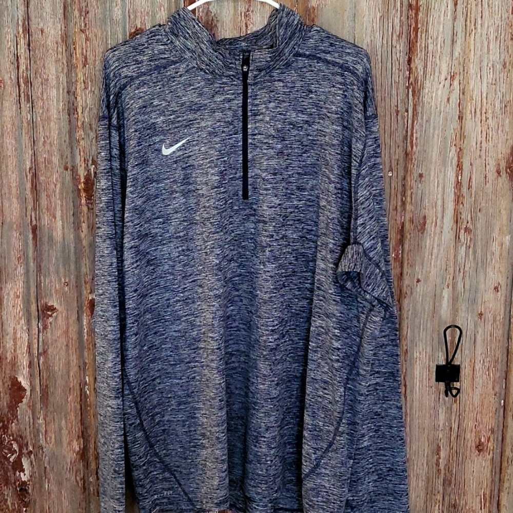 Nike long sleeve dri fit blue heathered blue